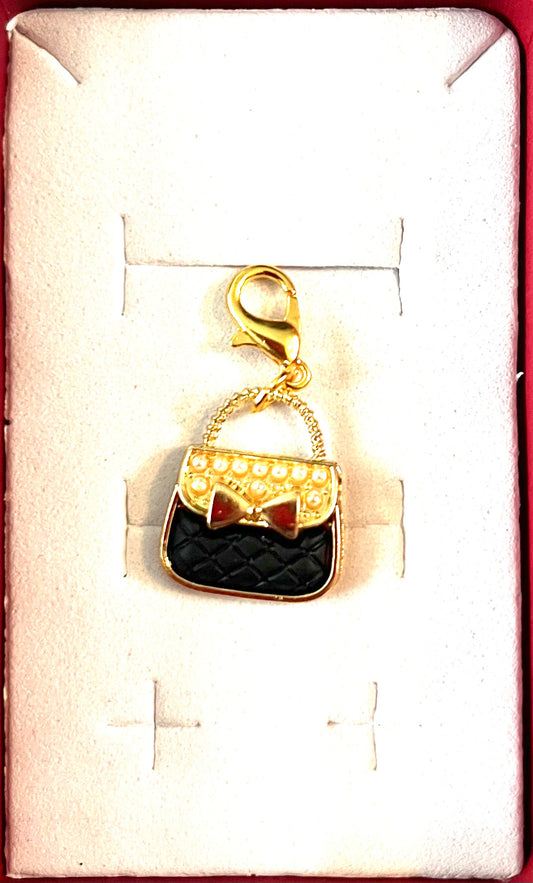 Dog collar charm - Black handbag