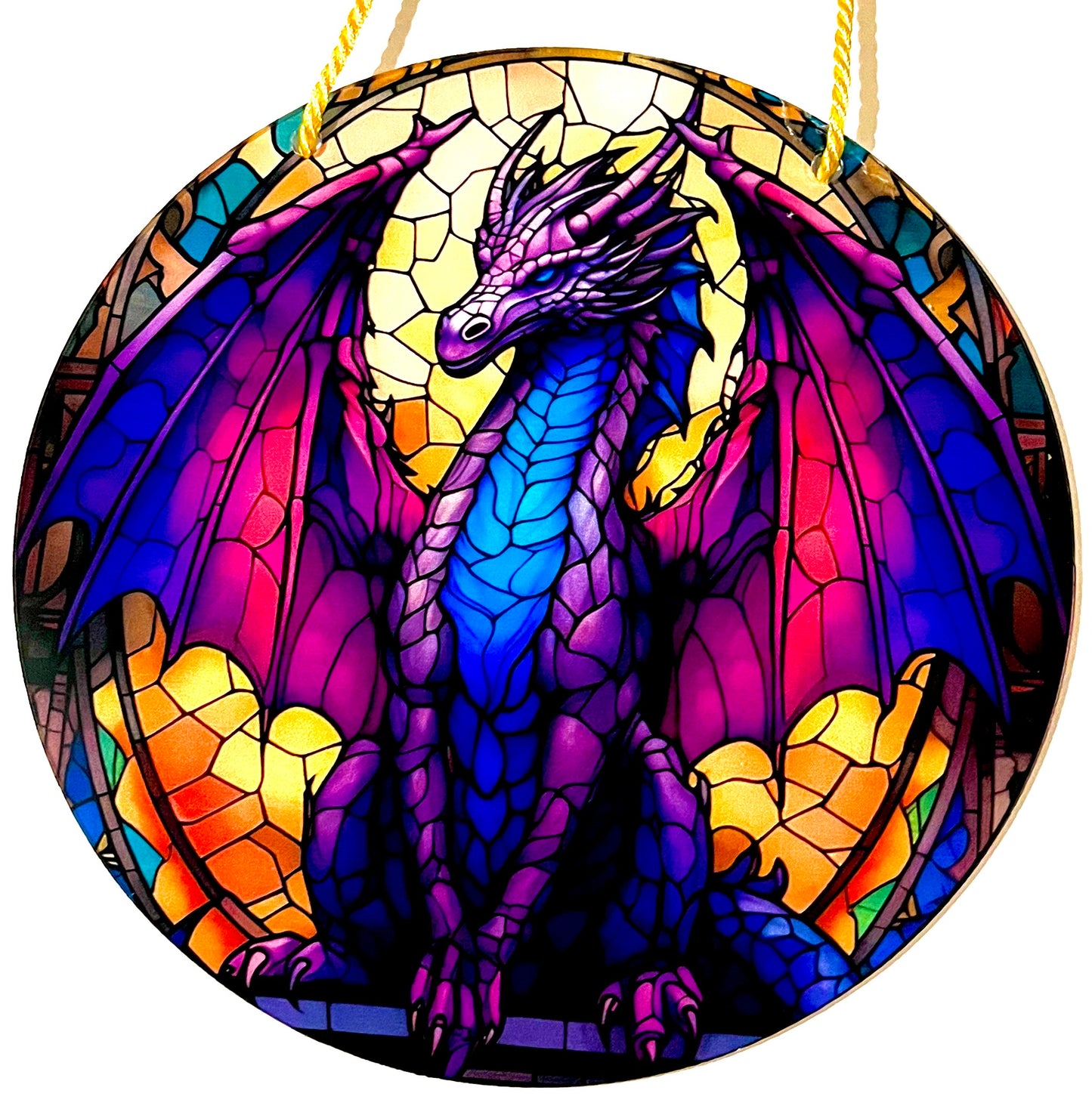 Dragon suncatcher - purple/pink