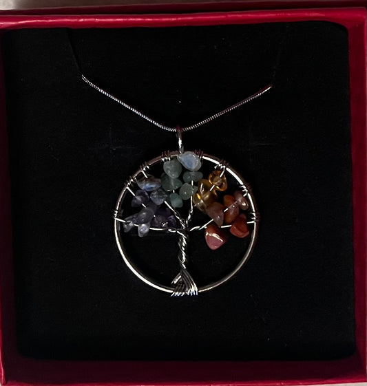Tree of life multiple Chakra Crystal jewellery necklace
