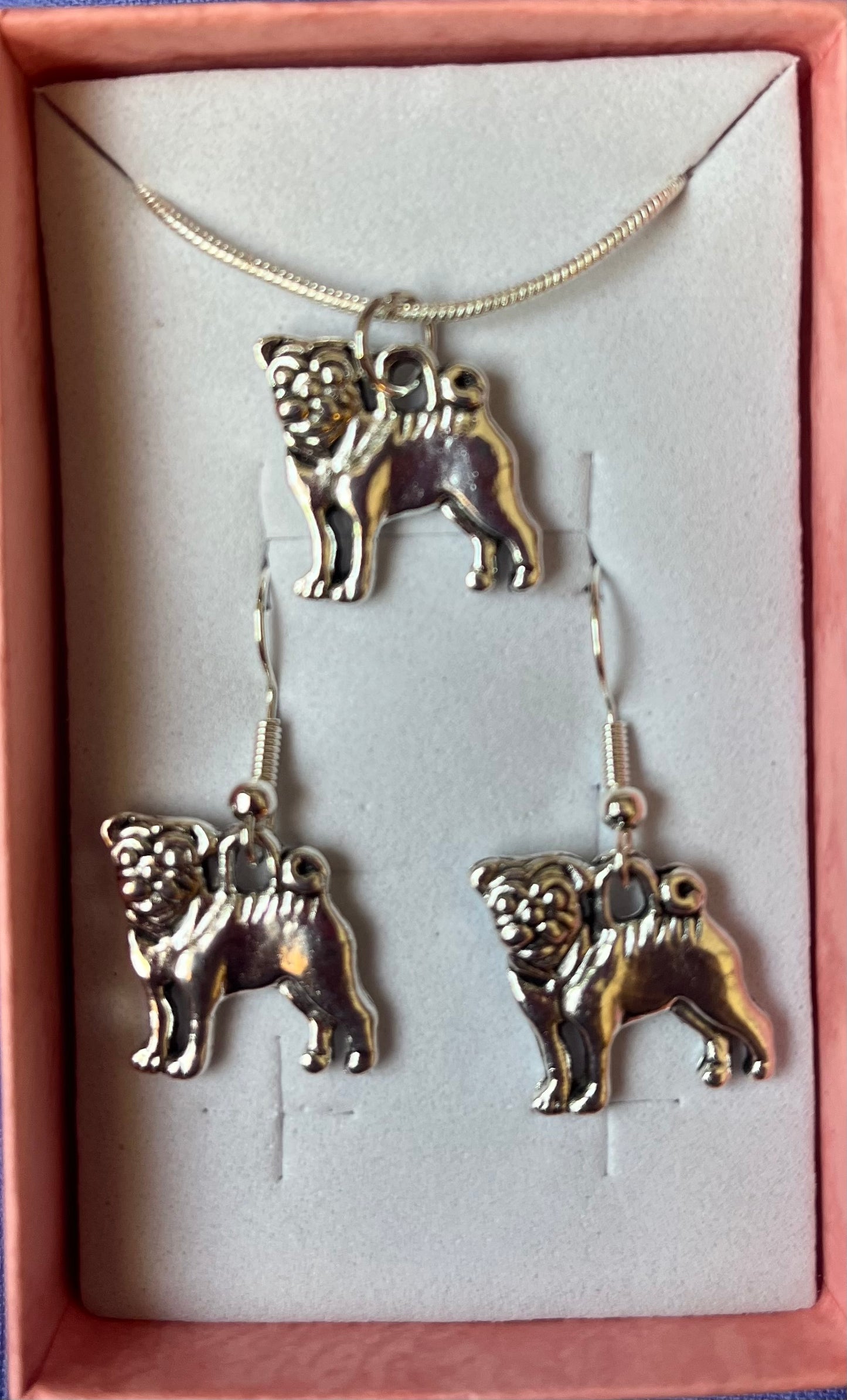 Dog Boxer 2pc jewellery gift set