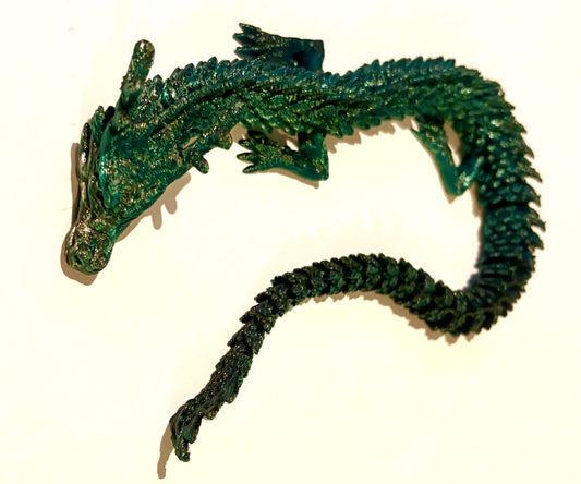 3D printed Dragon - Green/ black coloured