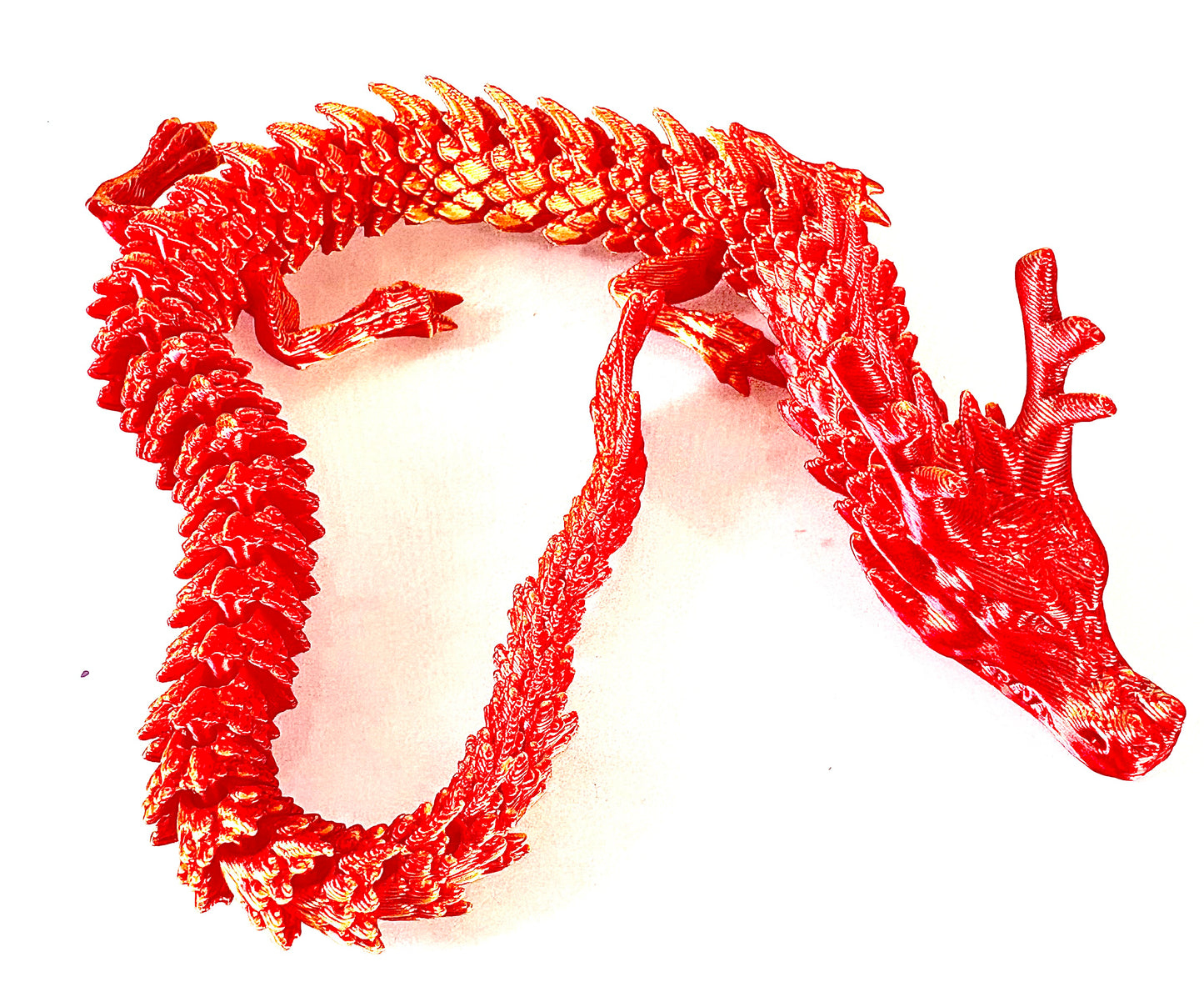 3D printed dragon - red/ orange