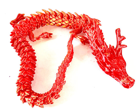 3D printed dragon - red/ orange