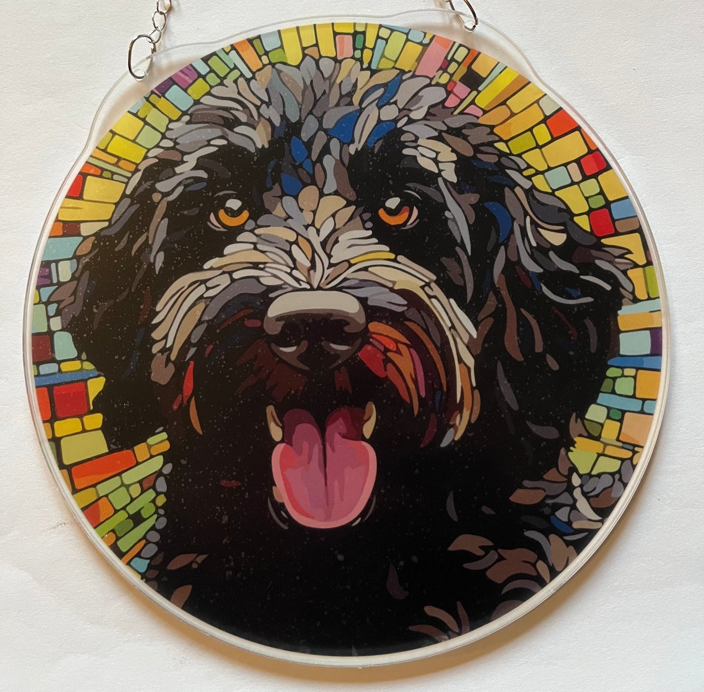 Dog Suncatcher - labradoodle (black)