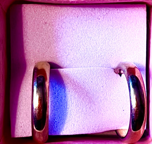 Earrings-preowned gold coloured metal looped studs
