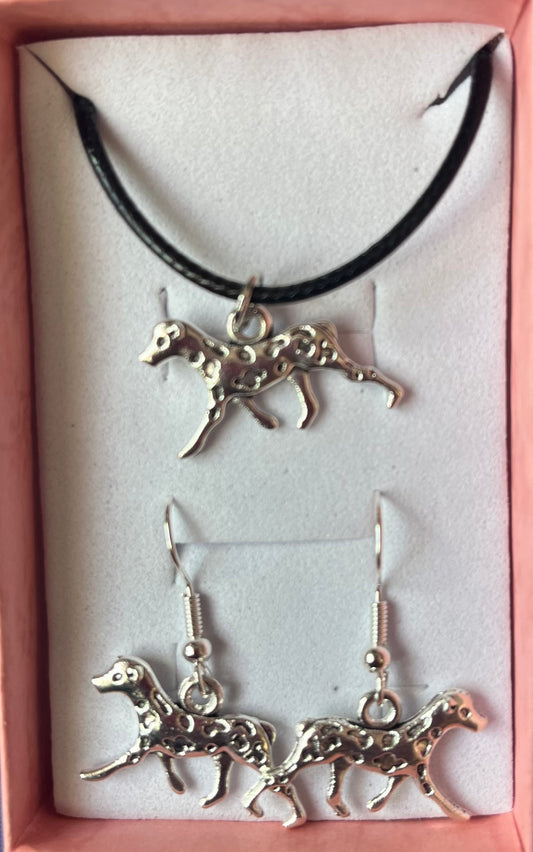 Dalmatian dog 2pc jewellery gift set