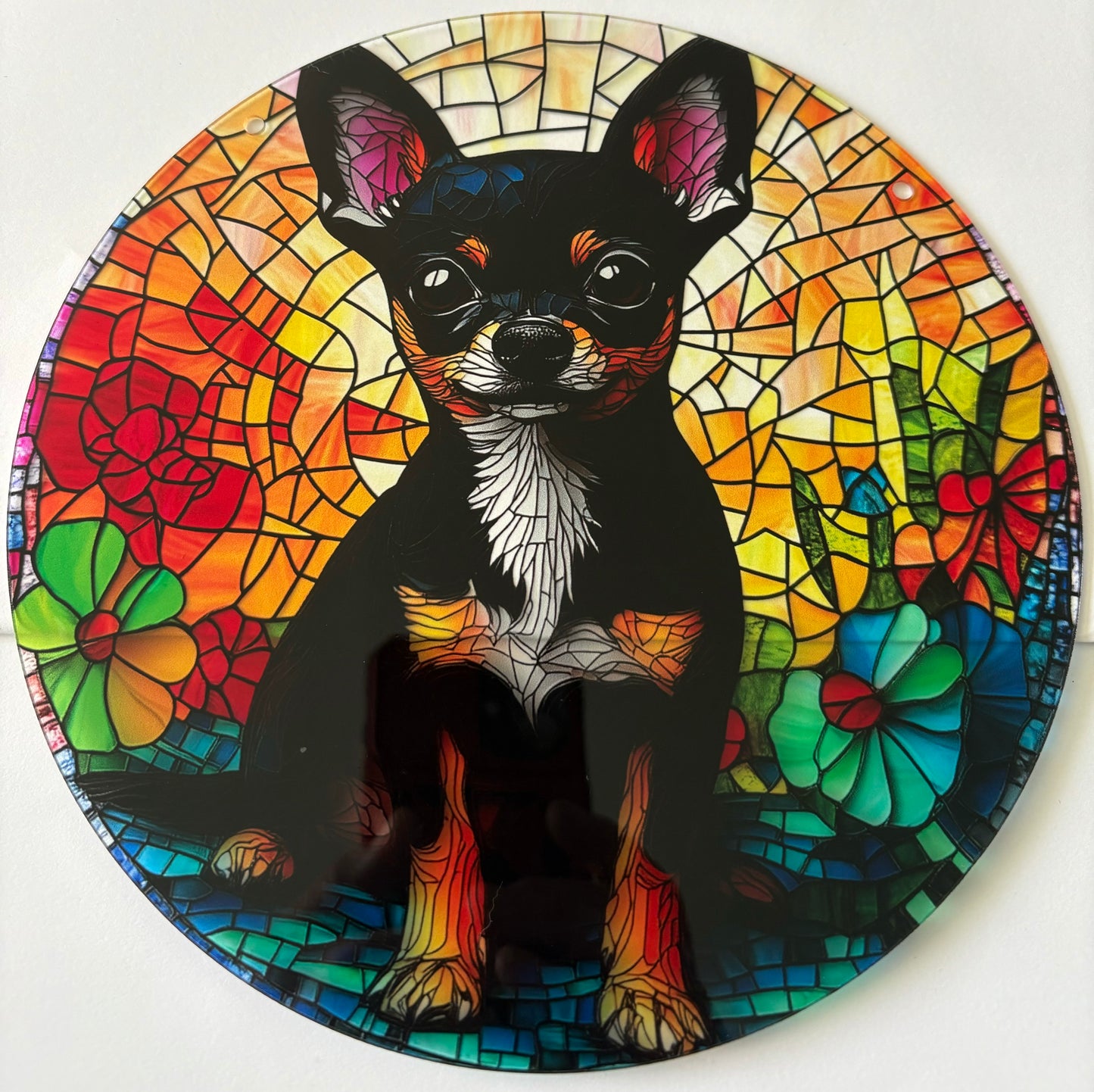 Dog Suncatcher -  Chihuahua tri-coloured