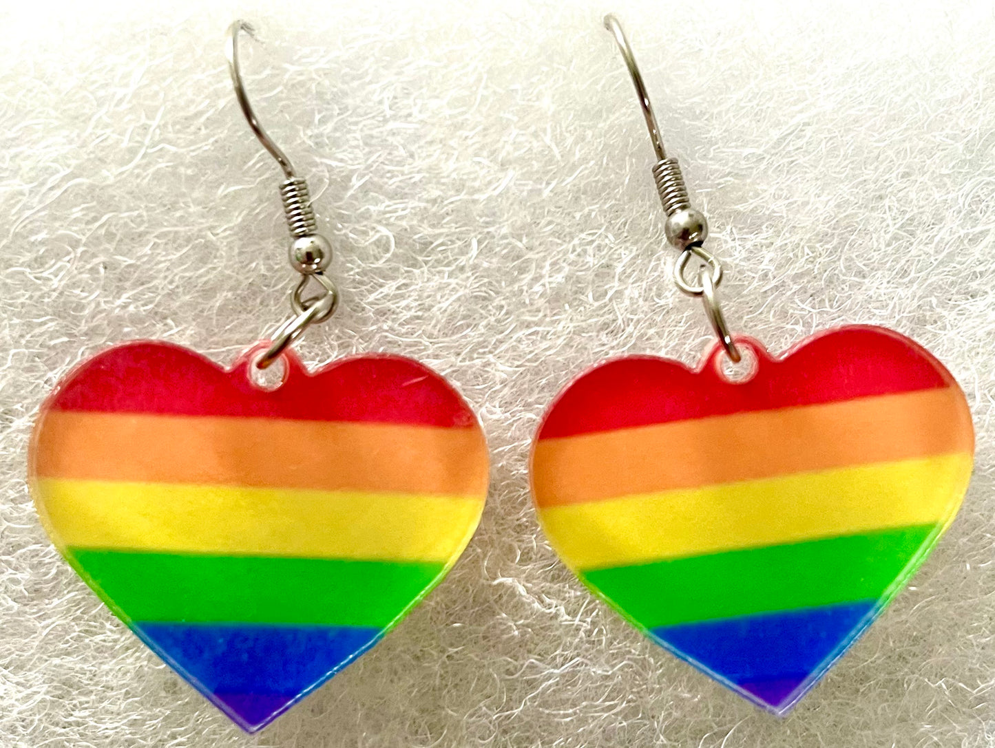 Earrings - Pride/ Rainbow heart droplet style
