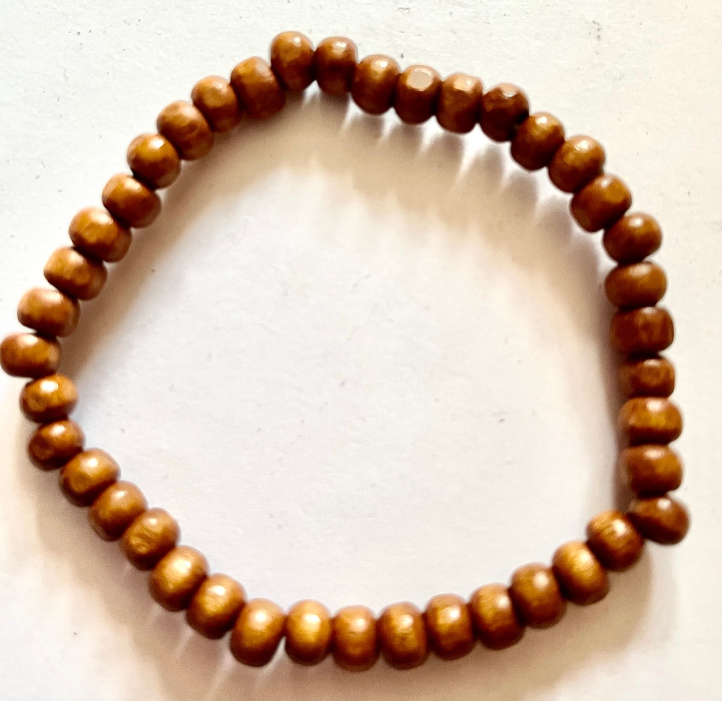 Bracelet - unisex brown wooden bead bracelet