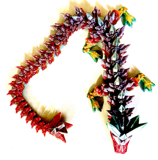3D Dragon - spiky, metallic multicoloured