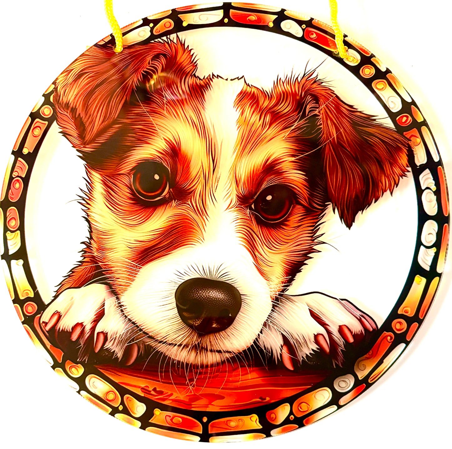 Dog Suncatcher - Jack Russell (tan/white)