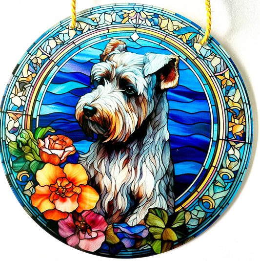 Dog suncatcher - Schnauzer (grey/ white)