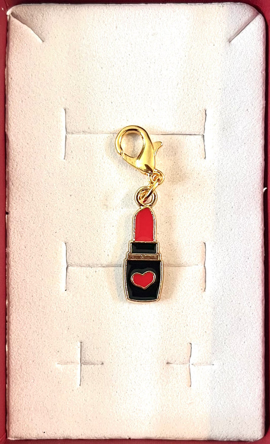Dog collar charm - lipstick