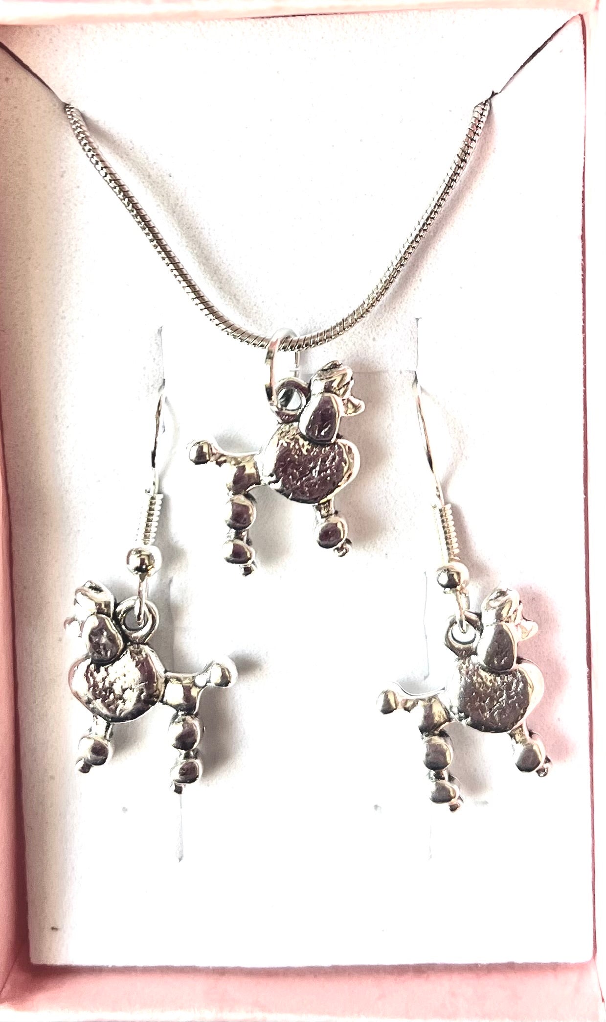 Dog Poodle 2pc jewellery gift set
