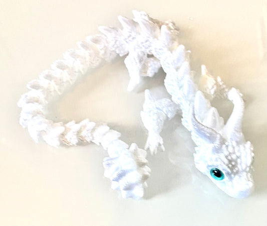 3D printed Dragon - white chunky bull dragon