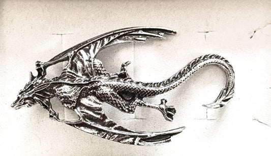 Dragon - Brooch. Silvery coloured