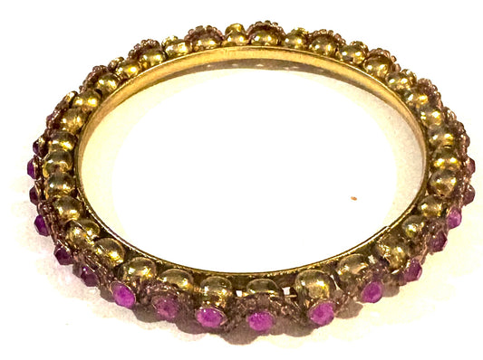 Bracelet - gold coloured, purple style 14
