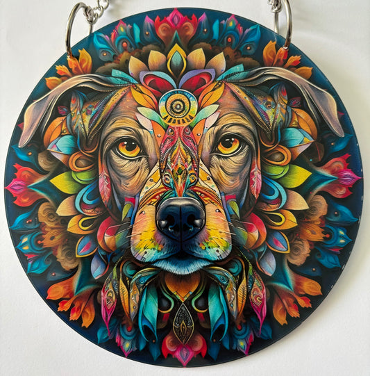Dog Suncatcher - mongrel multicoloured