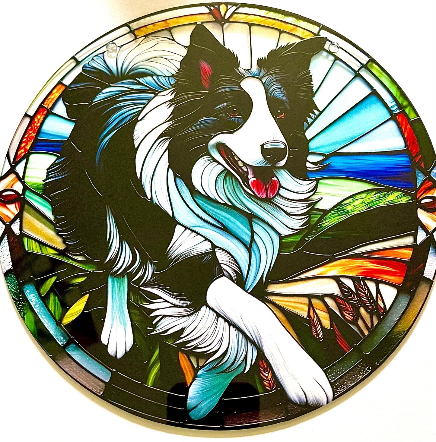 Dog suncatcher - Collie  (b/w)