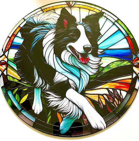 Dog suncatcher - Collie  (b/w)