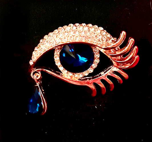 Eye broach blue