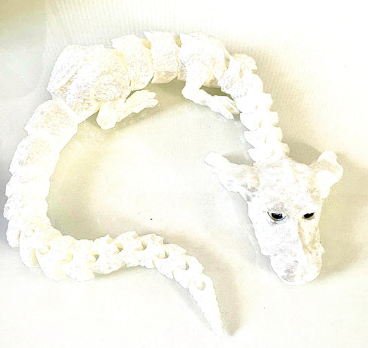 3D printed Dog - Falkor from Never-ending Story Film - white