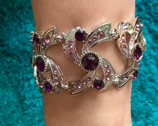 Bracelet ( Mariamor Paris) - white metal with deep purple. Style 31