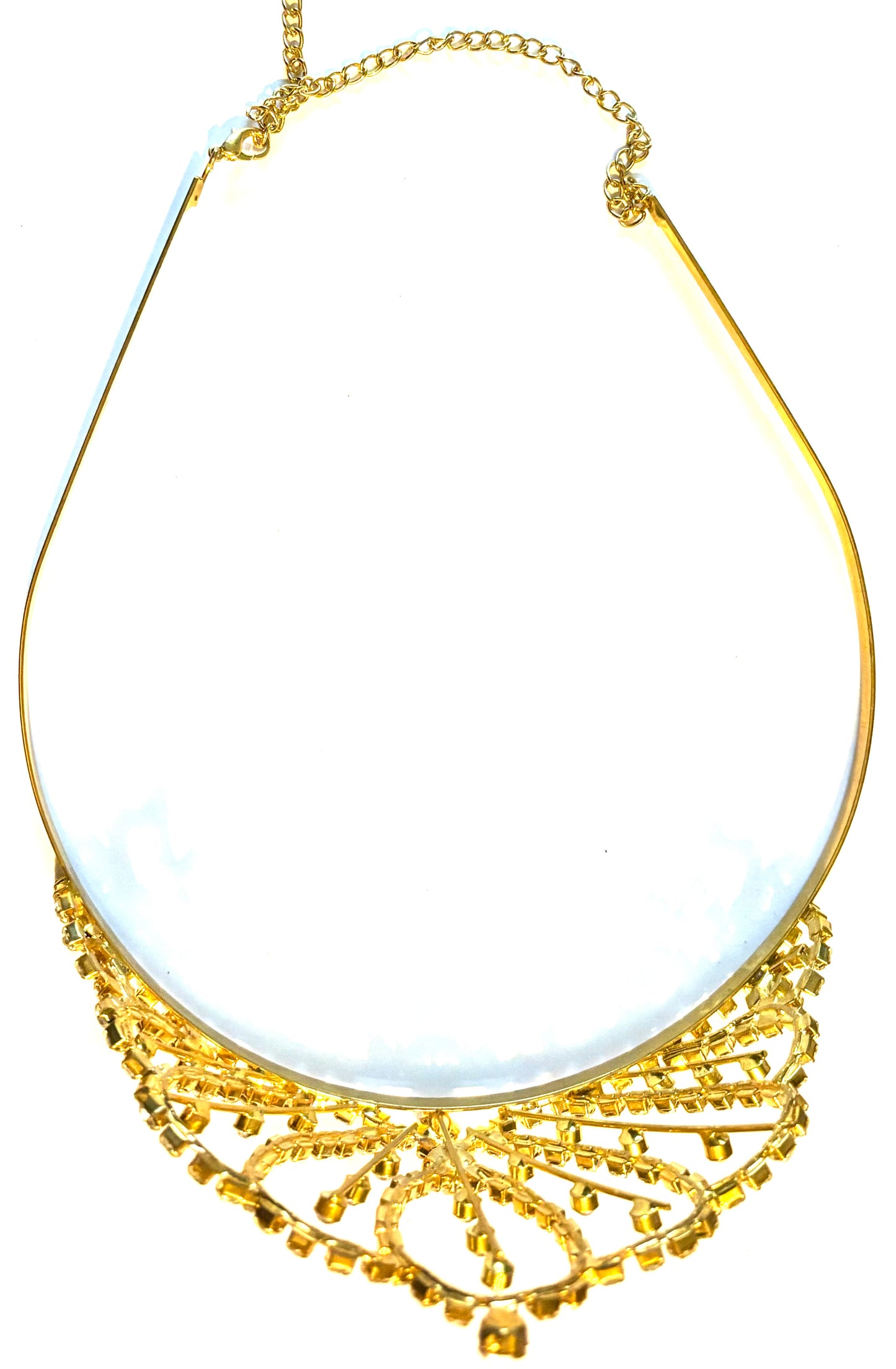 Tiara - gold coloured with imitation diamonte style rhinestones. Style 43
