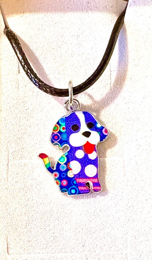 Dog - necklace - purple pup