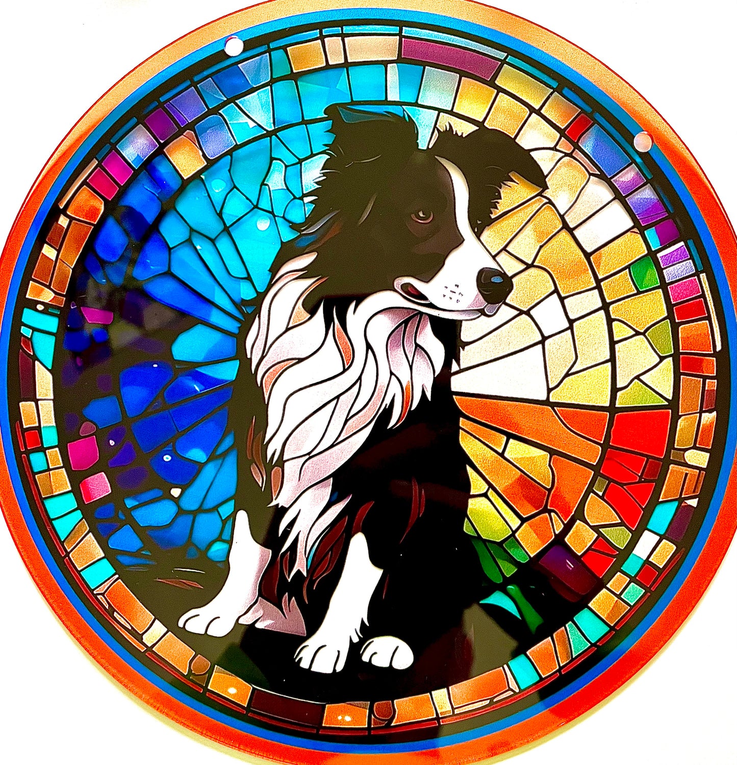 Dog suncatcher - Collie (b/w)