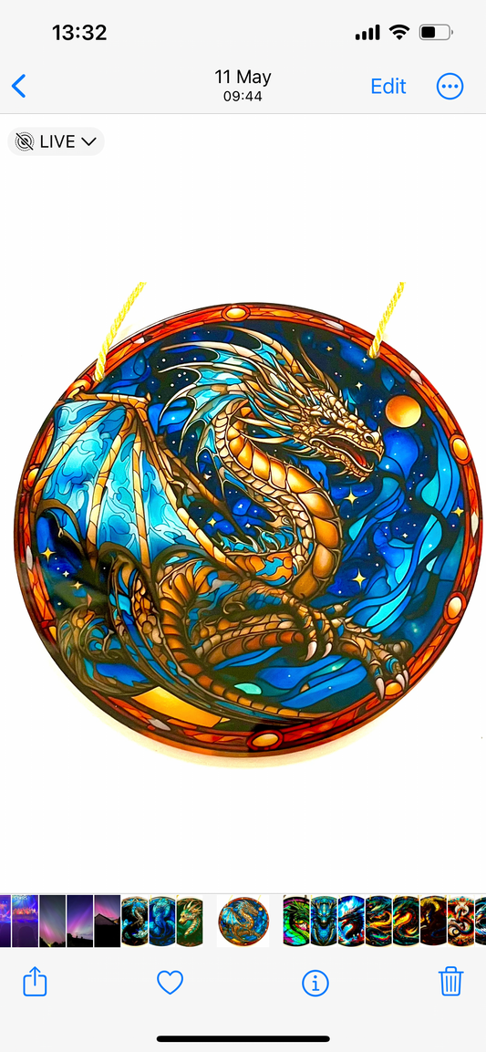 Dragon Suncatcher - golden brown