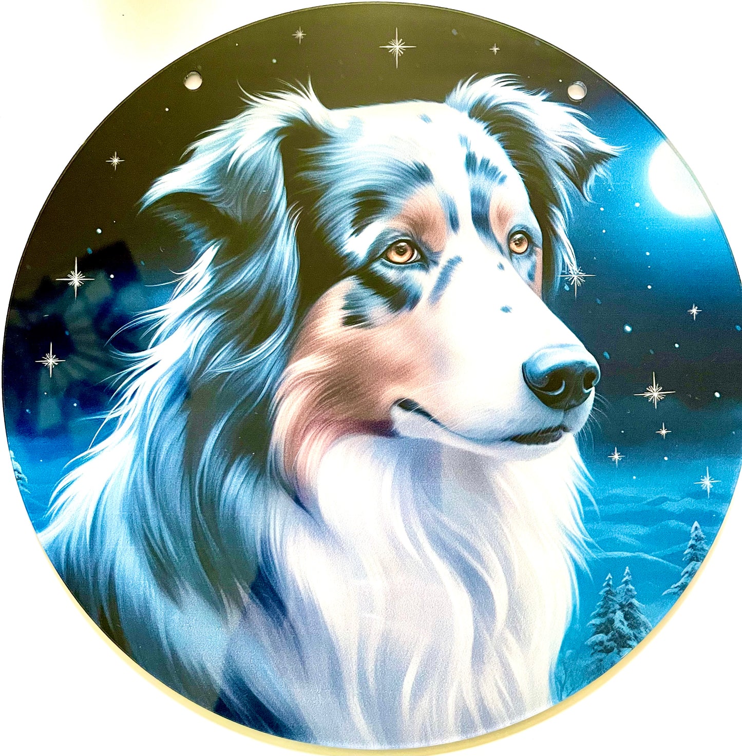 Dog suncatcher - Collie (tri-coloured merle)