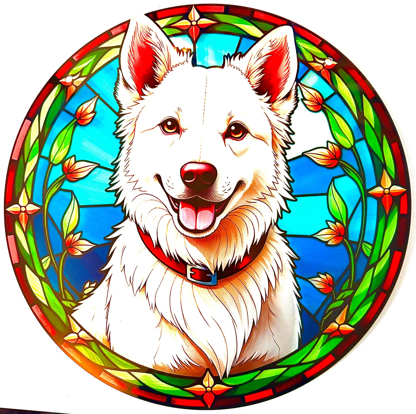 Dog Suncatcher - Husky ( white)  or ( Albino Alsatian)