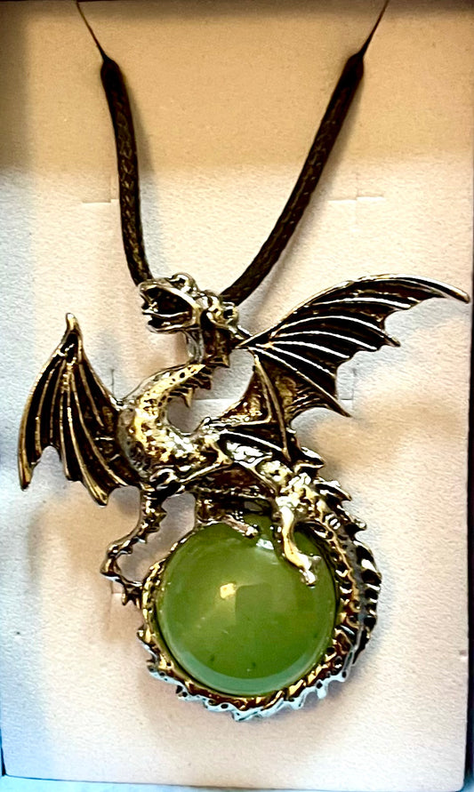 Necklace- Dragon Green aventurine
