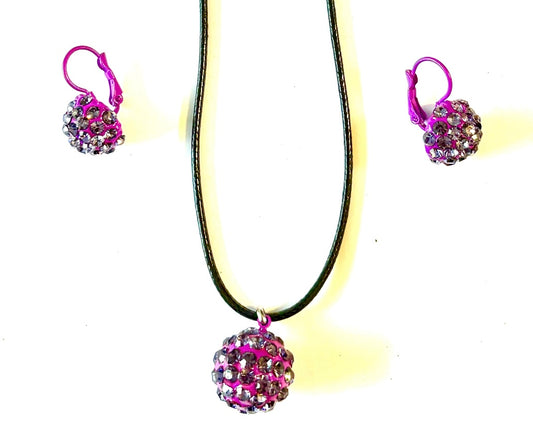 2pc jewellery set - corded necklace with matching earrings. style 37