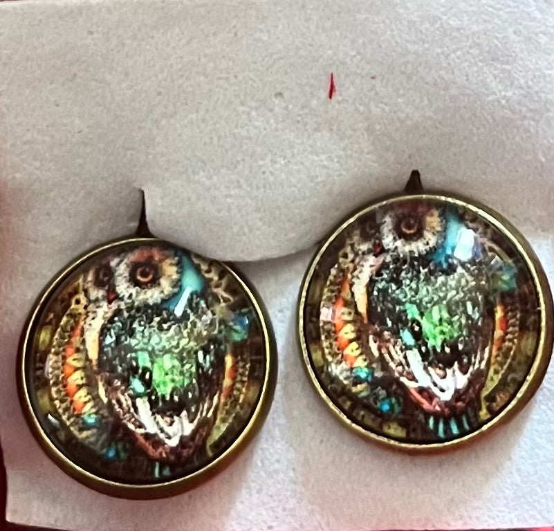 Earrings - vintage owl clasp style