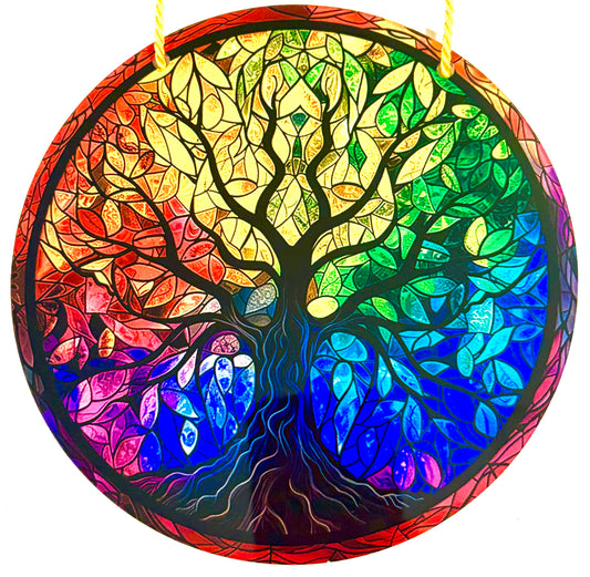 Tree of life Suncatcher - autumn rainbow style 7
