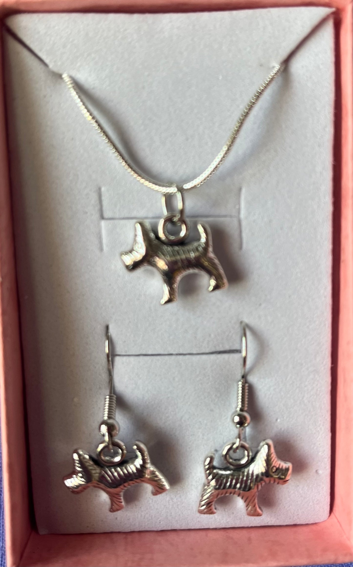 Dog Scottie/ cairn terrier 2pc jewellery gift set