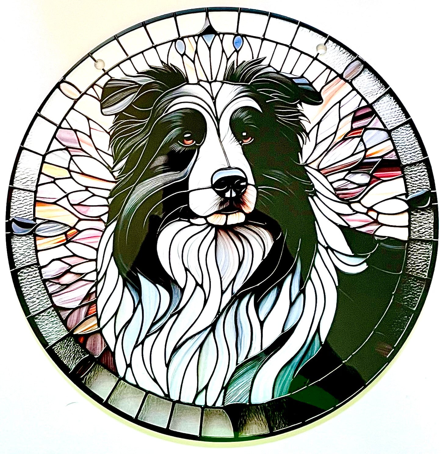 Dog suncatcher- Collie (black/ white)