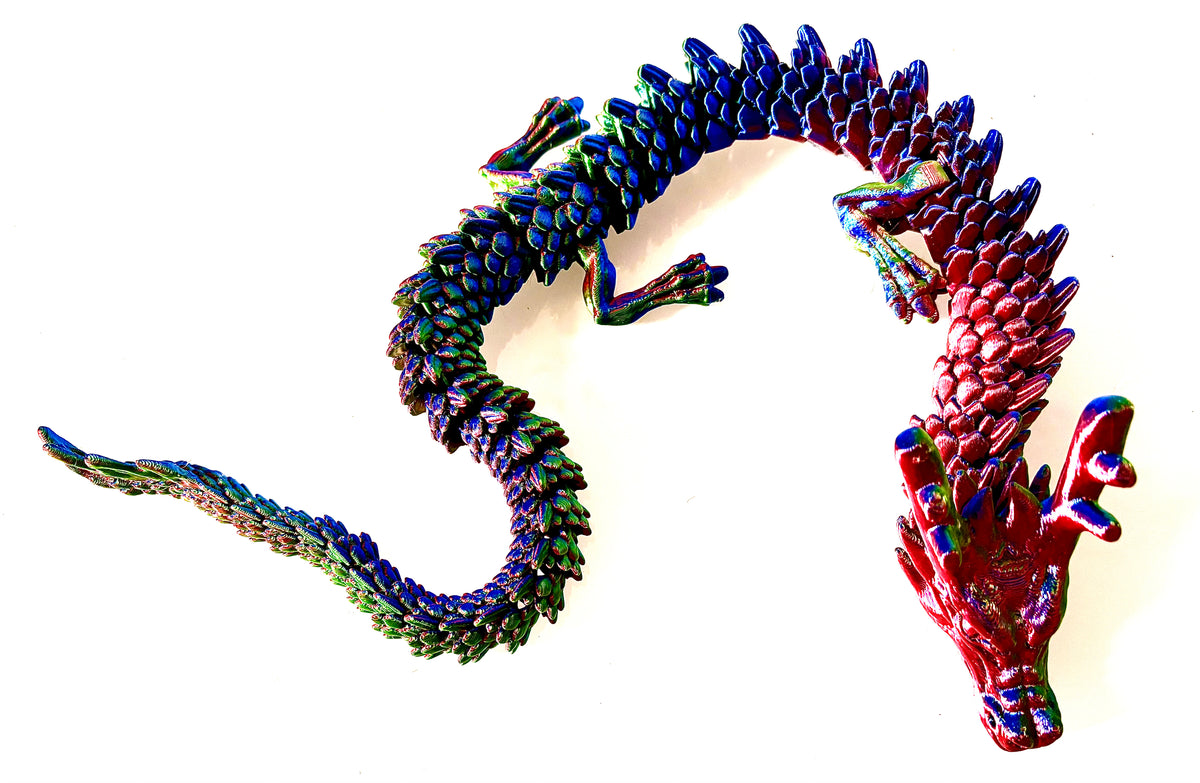 3D printed Dragon - large multicoloured