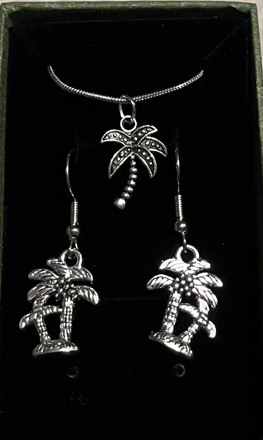 Palm tree 2pc jewellery gift set