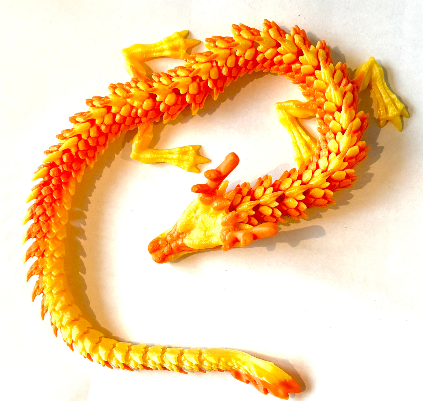 Dragon -3D printed dragon. Yellow/ orange