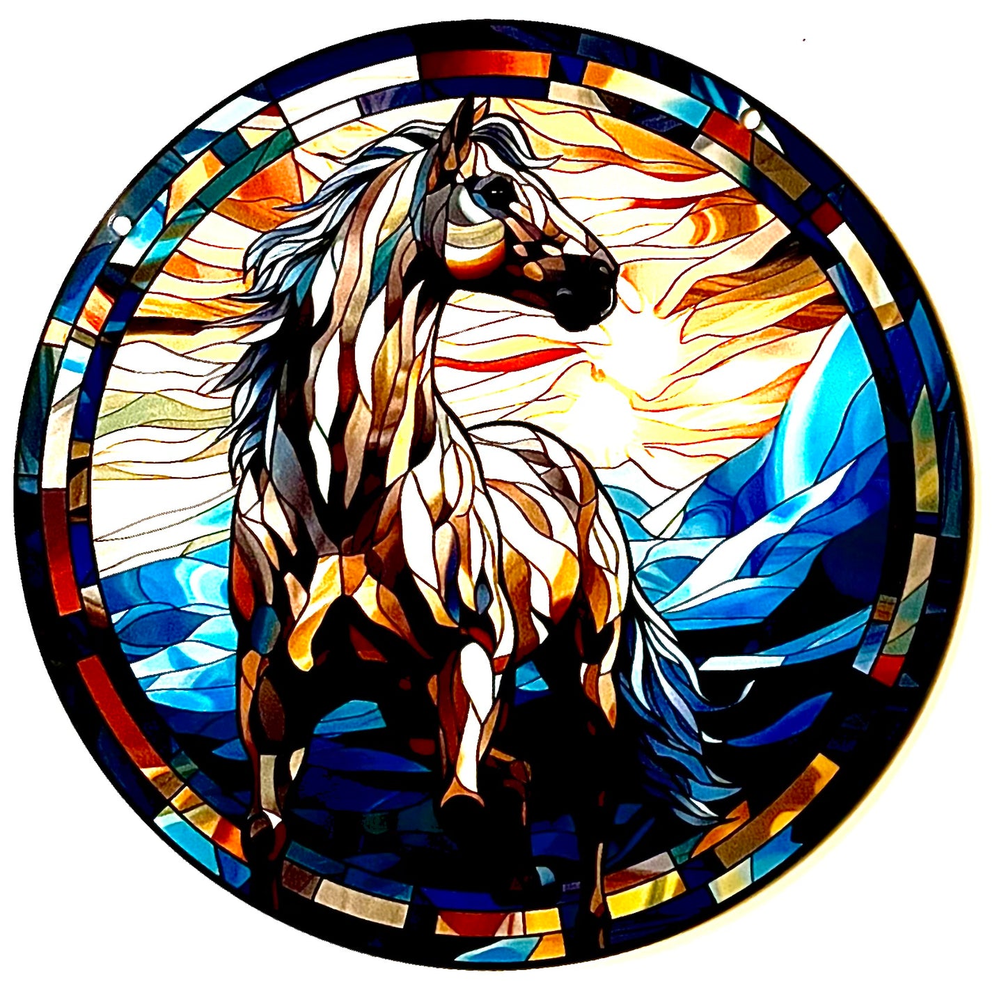 Horse - 6" Suncatcher white/ cream