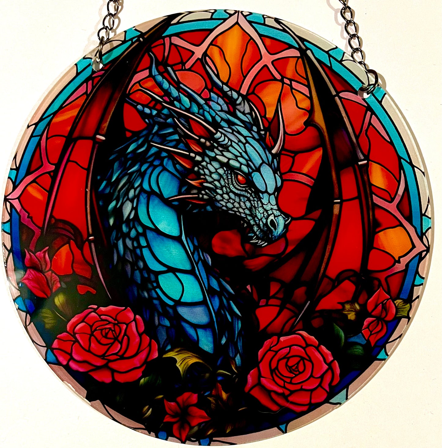 Dragon suncatcher - blue/ red