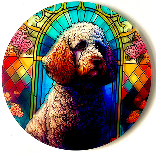 Dog suncatcher - Poodle (beige)