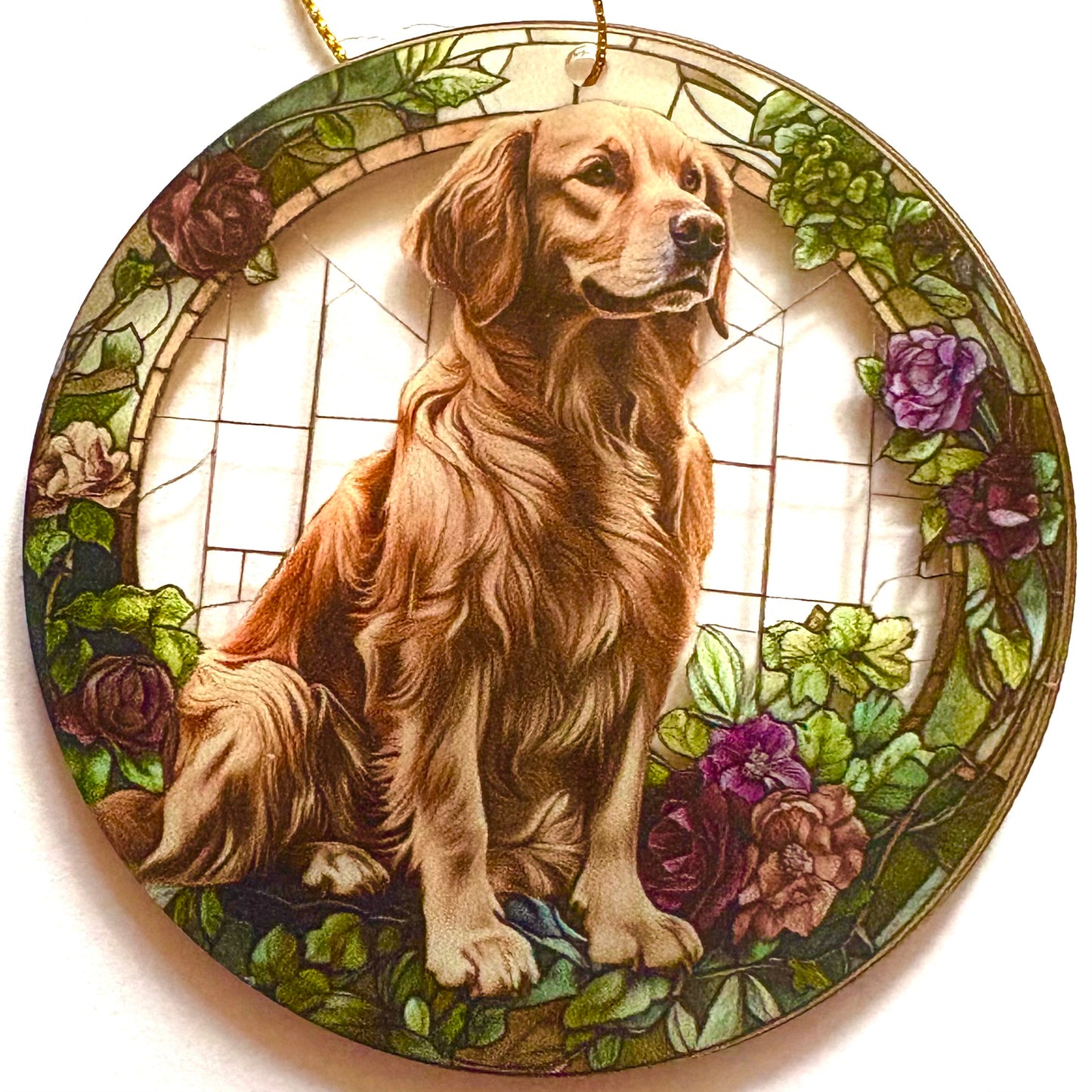 Dog -small suncatcher. Golden retriever