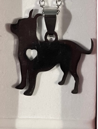 Necklace - Dog & heart silhouette