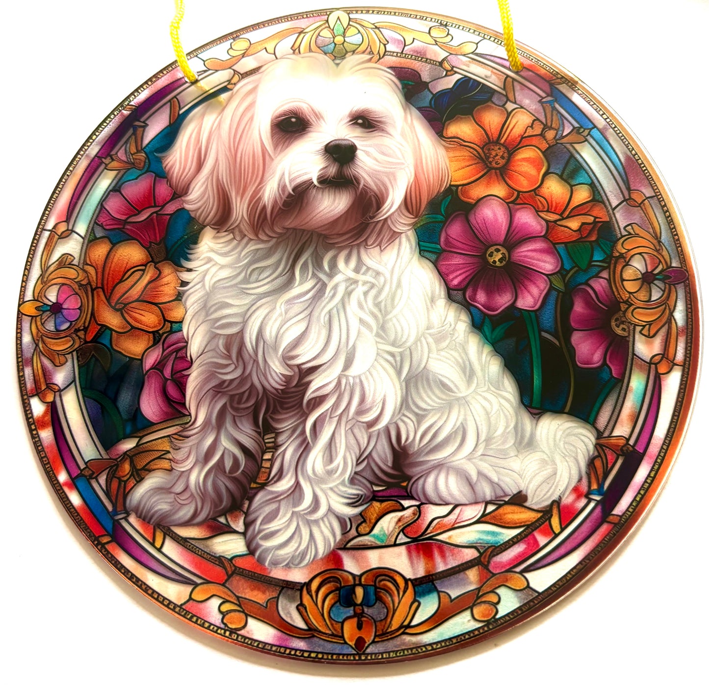 Dog - suncatcher. White llaso apso