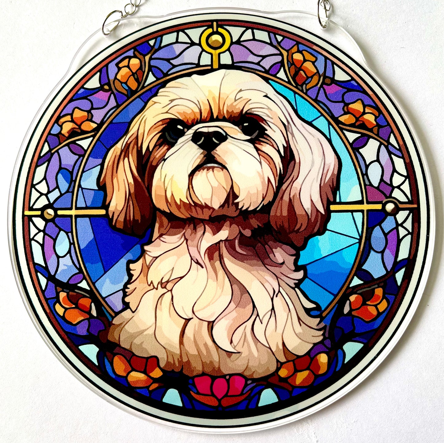 Dog suncatcher- Llasa Apso (beige)