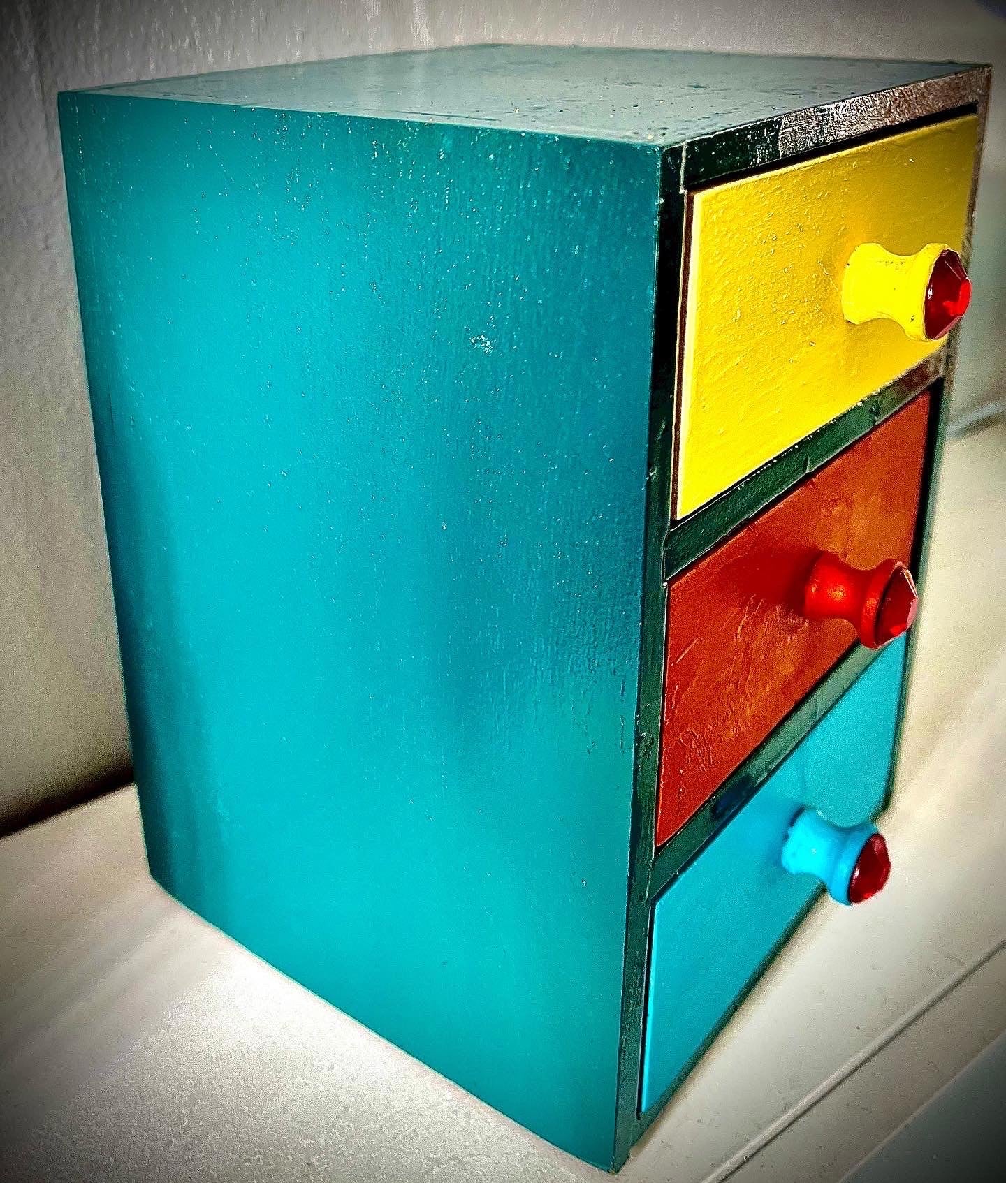 Upcycled 3 drawer small chest